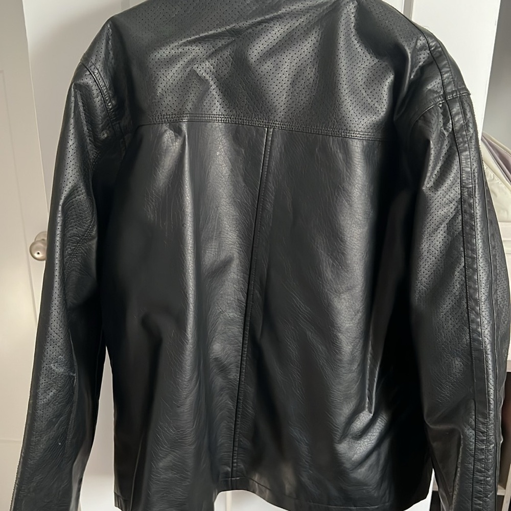 Guess black leather jacket xxl mens - Picture 3 of 4